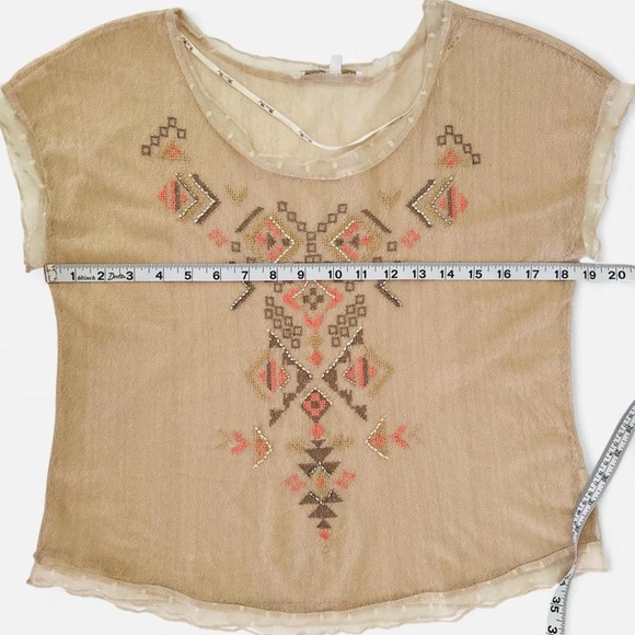 Miss Me Sheer Embroidered Boho Mesh Blouse – XS - Picture 5 of 7